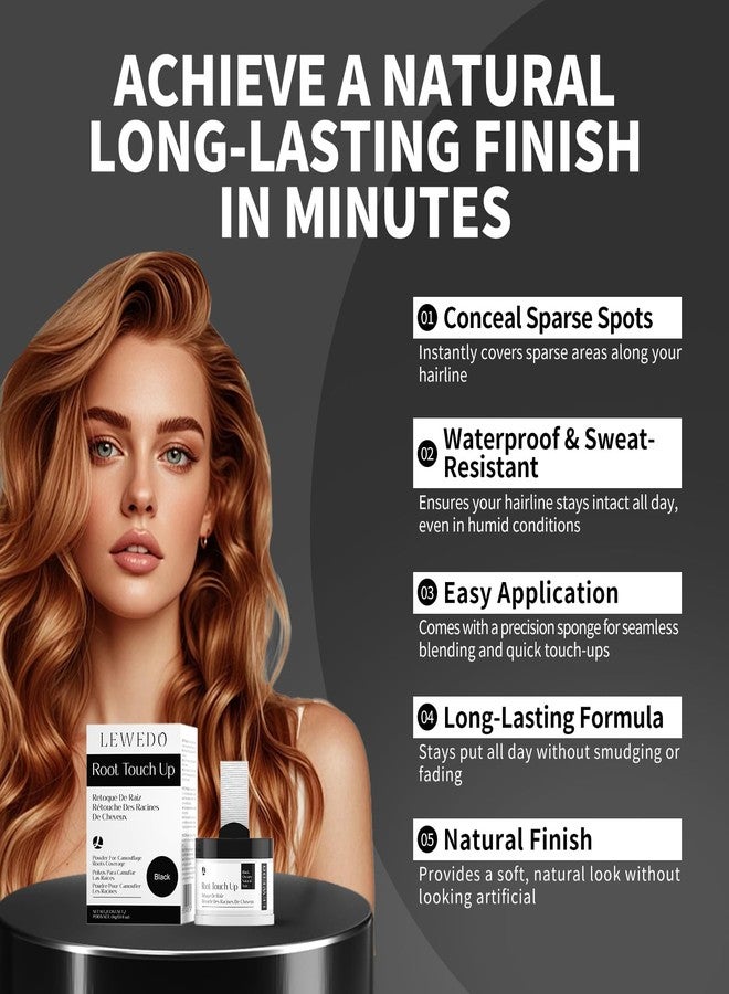 LEWEDO Hairline Powder 24H Stain-Proof, Root Touch Up Hair Color for Gray Coverage,Bald Spot Concealing Hair Shadow Powder for Women & Men,Natural-Looking (Dark Brown) - Image 4